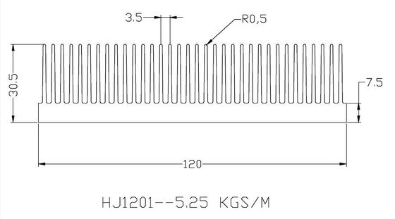 Malender wassergekühlter Heizkörper-Kühlkörper 120x30x250mm für Bergbau